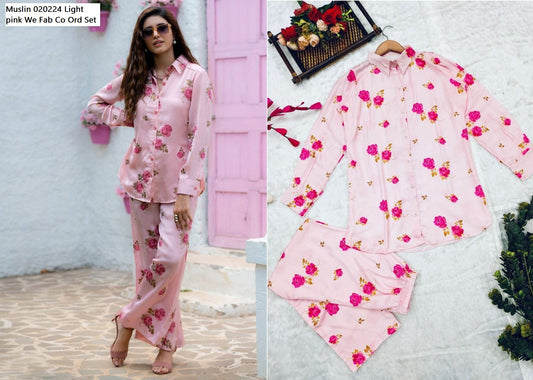 Muslin 020224 Light Pink We Fab Co Ord Set