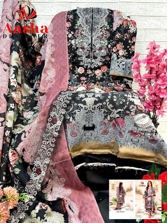 1044-A Aasha Designer Embroidery Pakistani Patch Suits