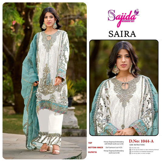 1044-A Saira Sajida Embroidered Pakistani Salwar Suits
