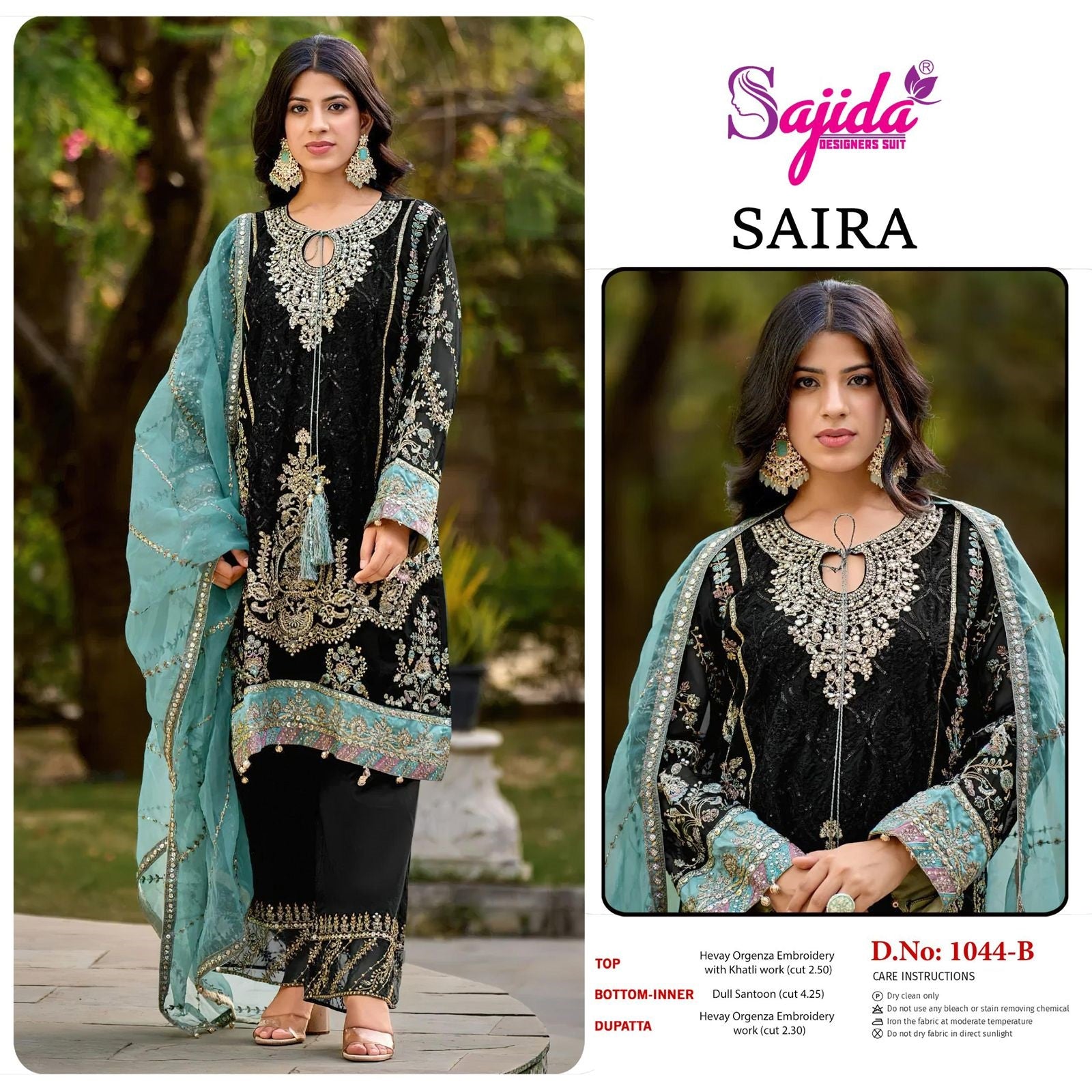 1044-B Saira Sajida Embroidered Pakistani Salwar Suits