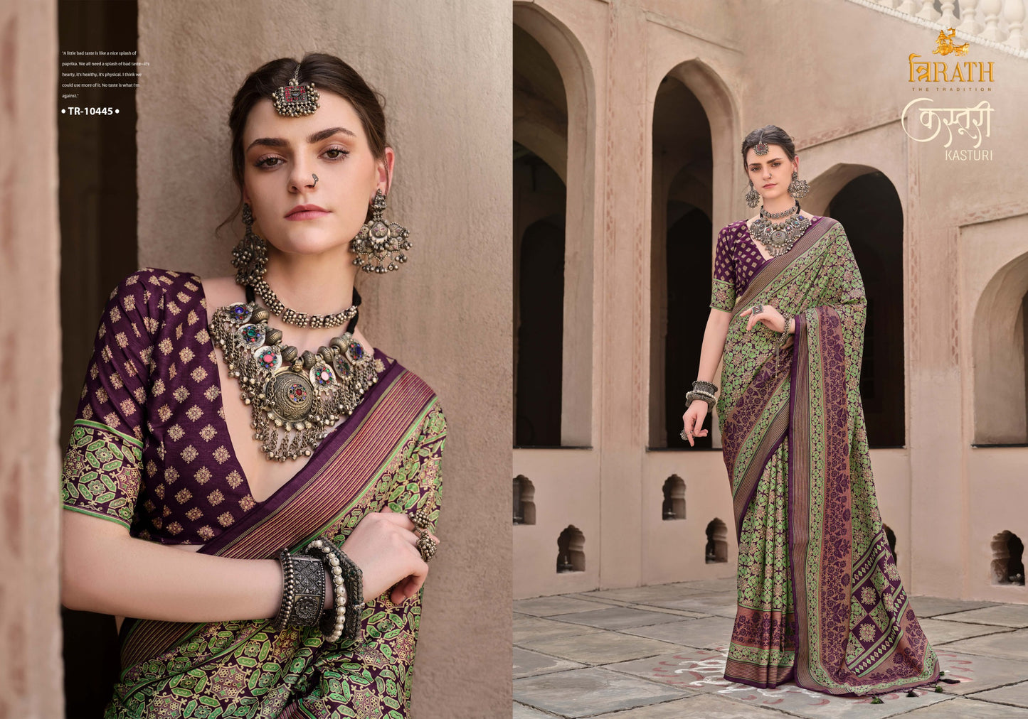 10445 Kasturi Trirath Silk Sarees