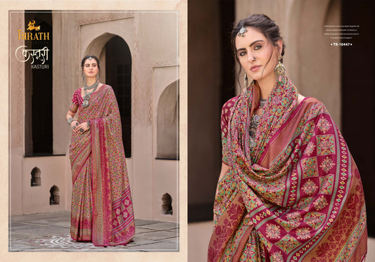 10447 Kasturi Trirath Silk Sarees