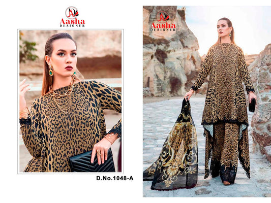1048-A Aasha Designer Embroidery Pakistani Patch Suits