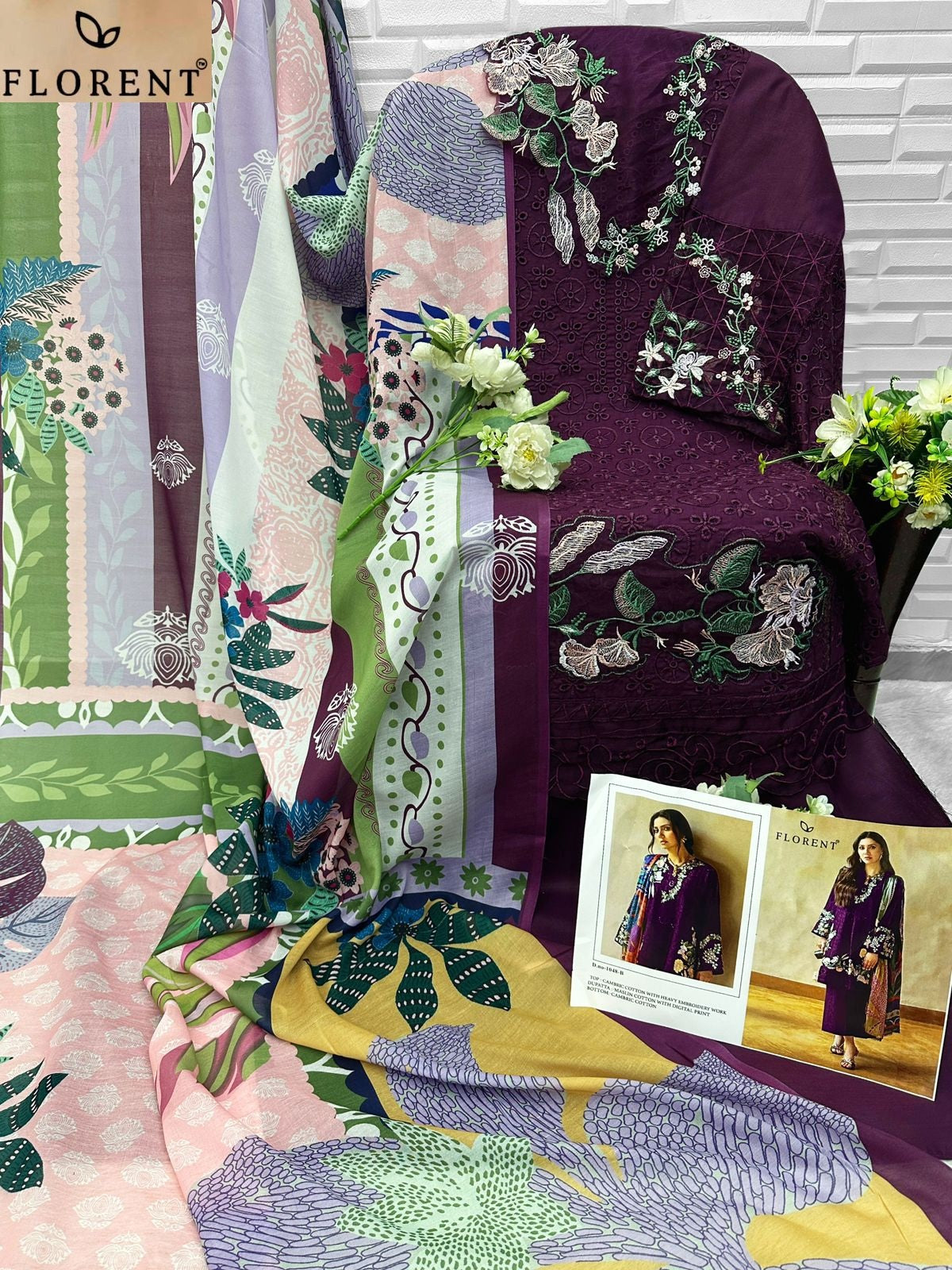1048-B Florent Cambric Cotton Pakistani Salwar Suits