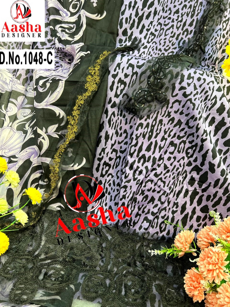 1048-C Aasha Designer Embroidery Pakistani Patch Suits