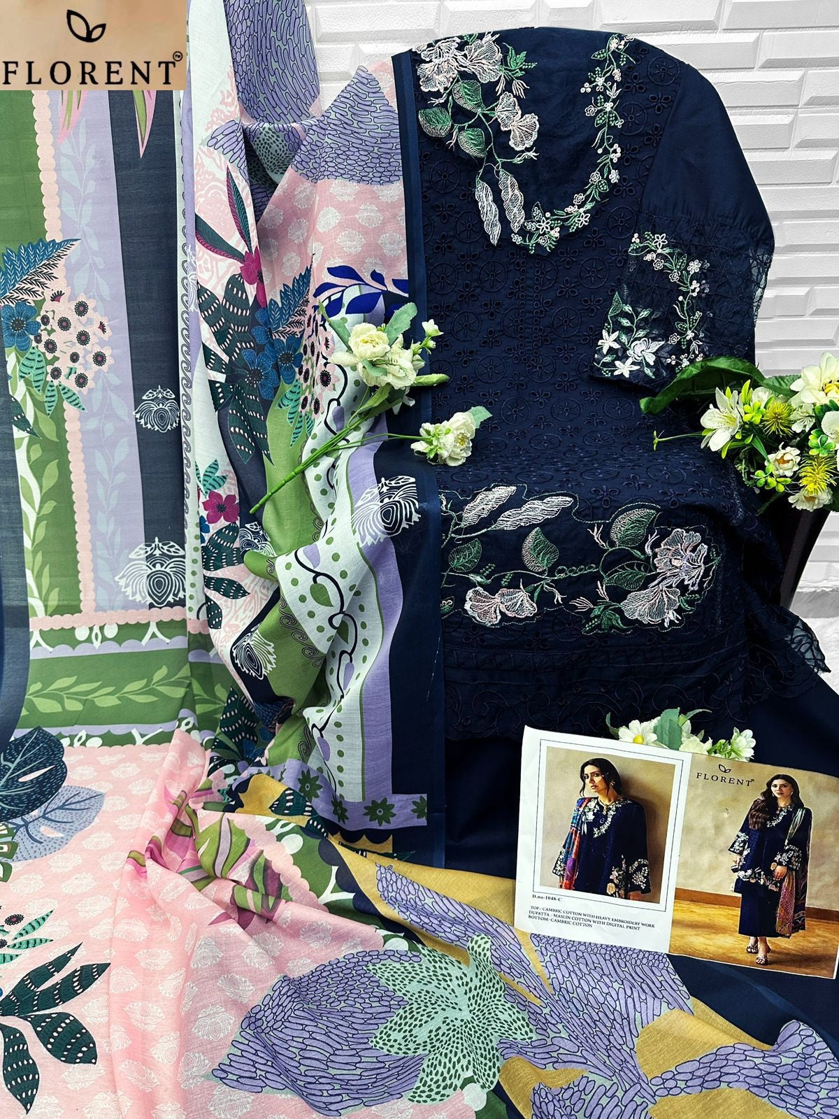 1048-C Florent Cambric Cotton Pakistani Salwar Suits