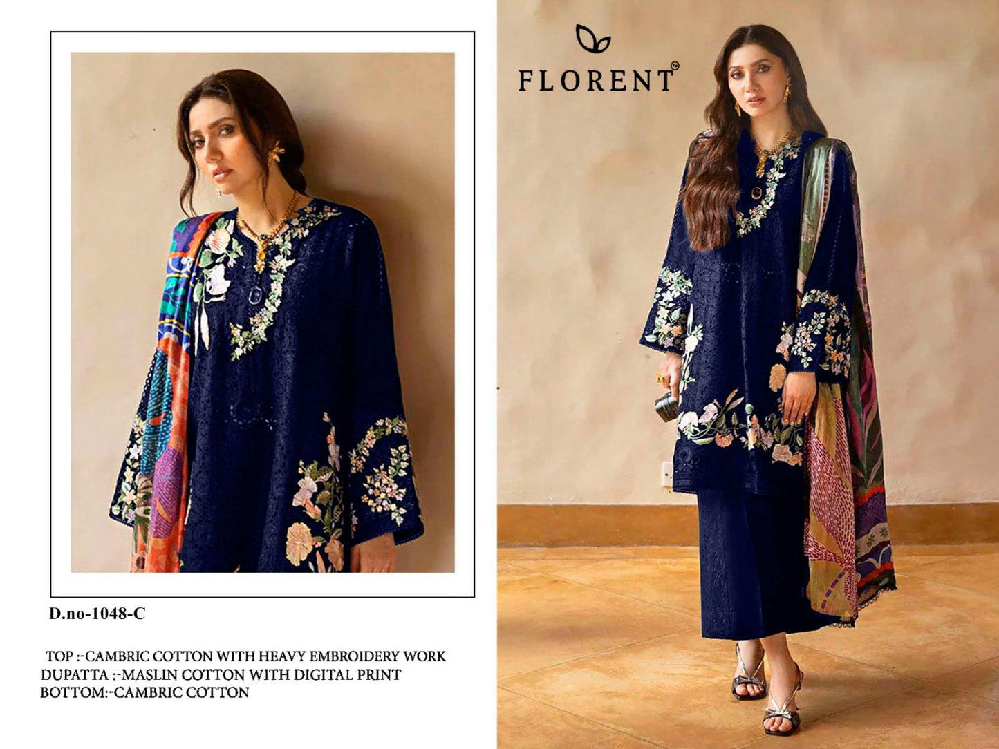 1048-C Florent Cambric Cotton Pakistani Salwar Suits