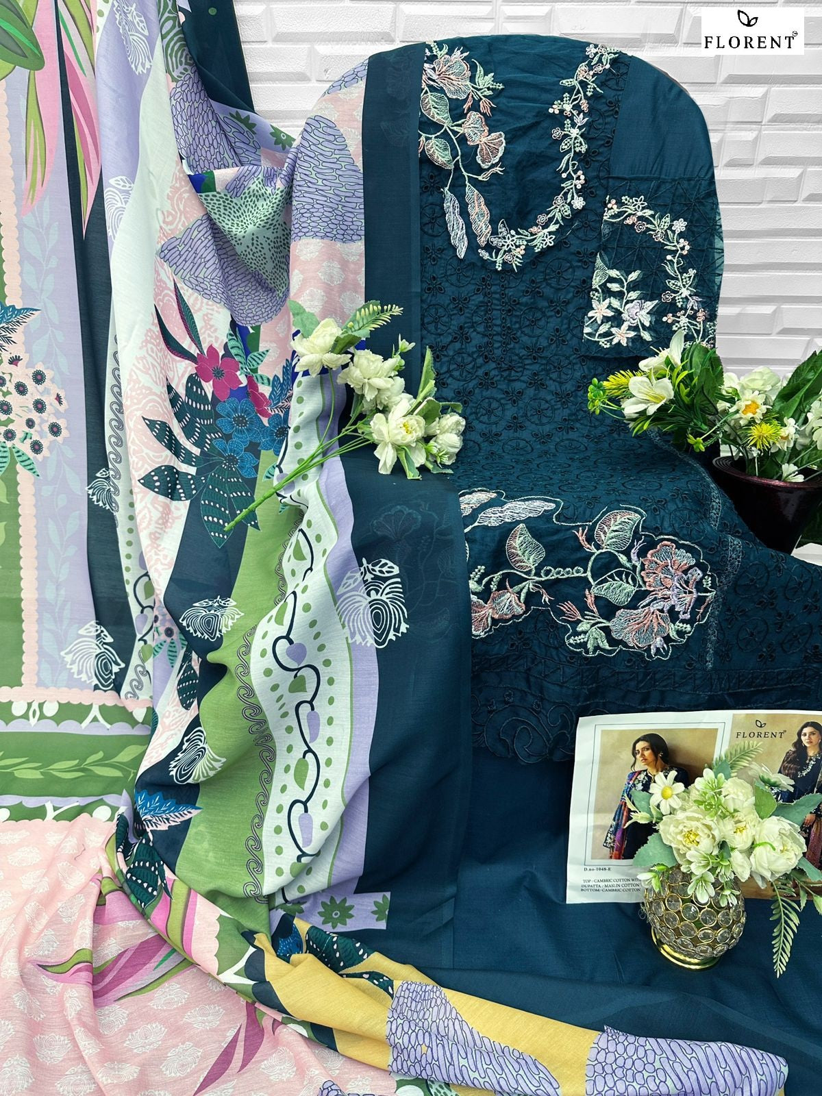 1048-E Florent Cambric Cotton Pakistani Salwar Suits