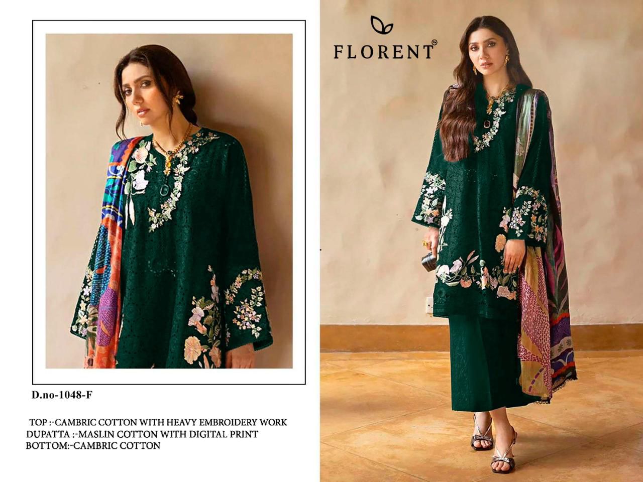 1048-F Florent Cambric Cotton Pakistani Salwar Suits