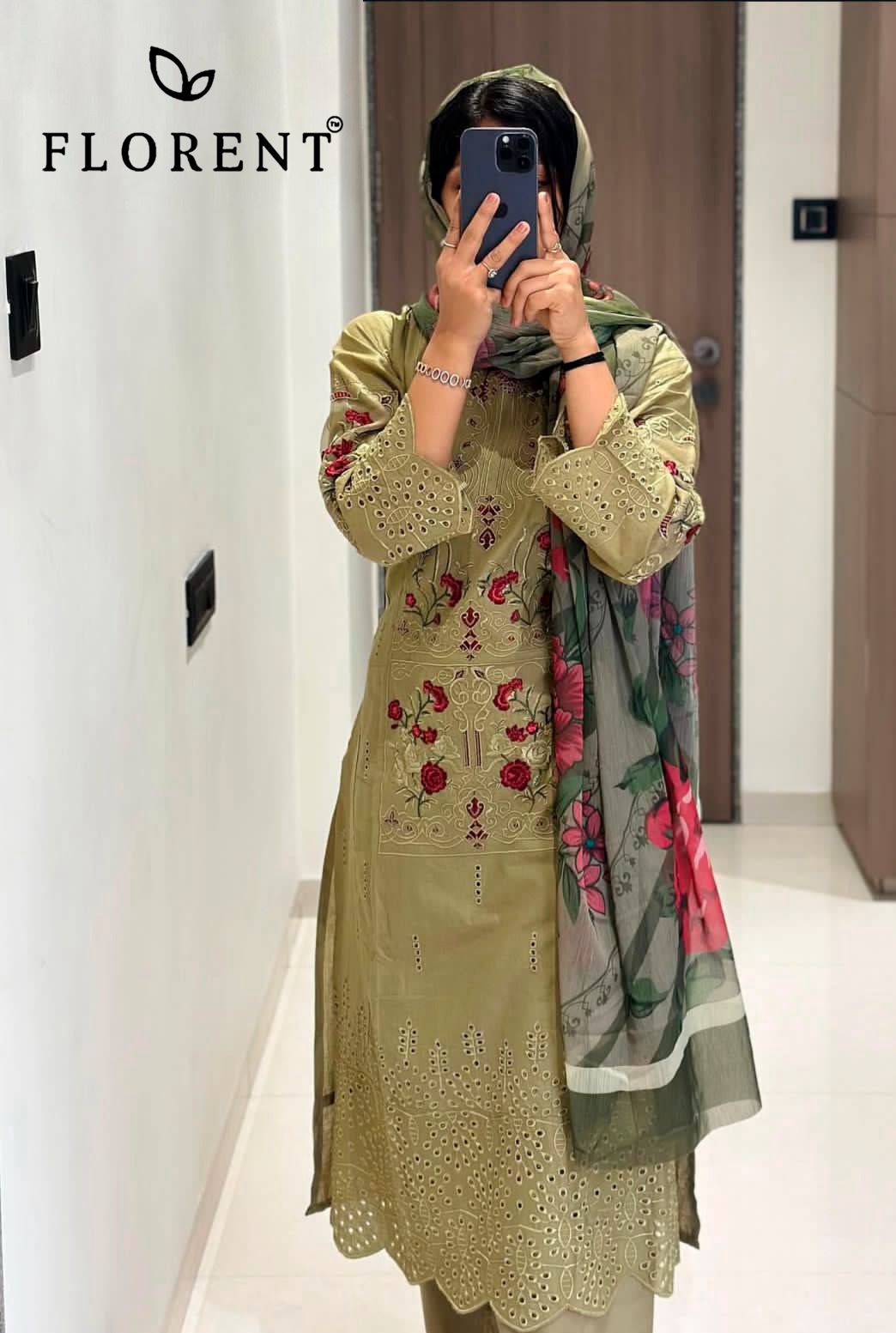 1049-A Florent Cambric Cotton Pakistani Salwar Suits