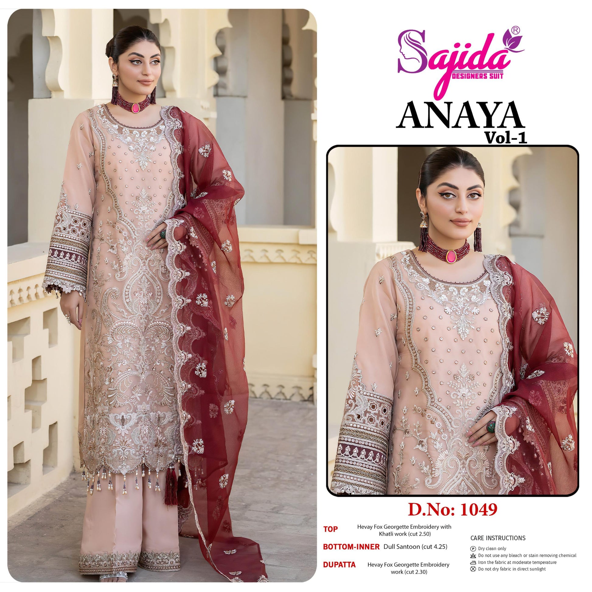 1049 Anaya Vol-1 Sajida Embroidered Pakistani Salwar Suits