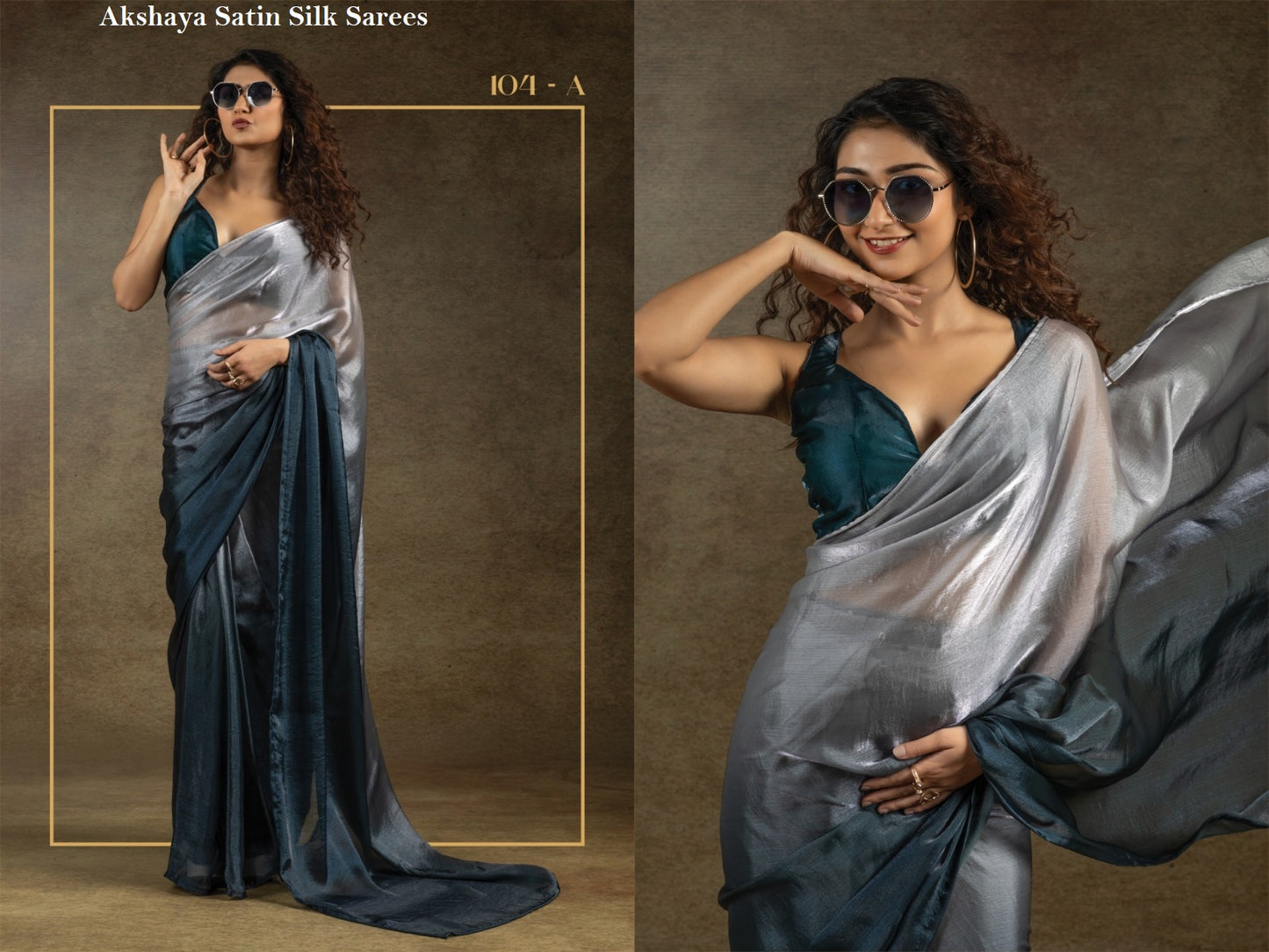 104A Akshaya Satin Silk Sarees