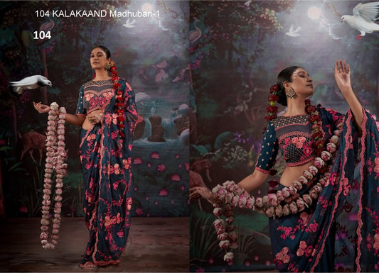 104 Madhuban-1 Kalakaand Gold Simmer Sarees