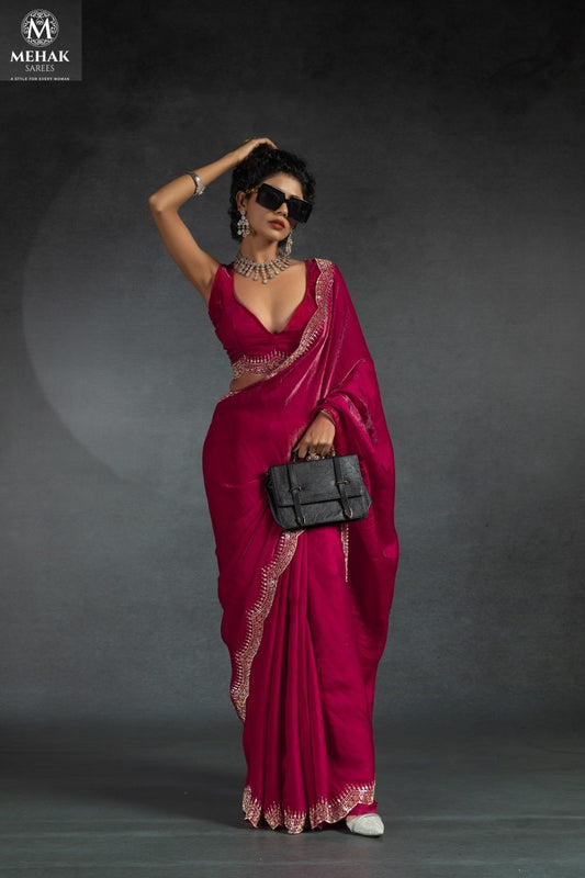 1050-F Mehek Satin Silk Sarees