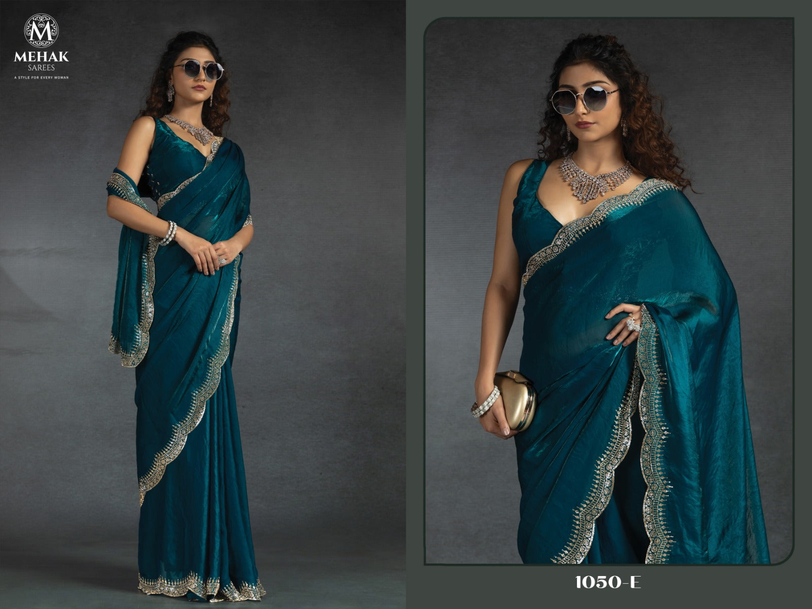 1050E Mehek Satin Silk Sarees
