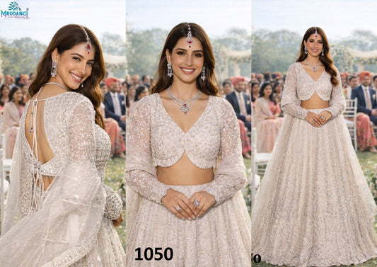 1050 Wedding Festive Mrudangi Pure Net Readymade Lehenga Choli