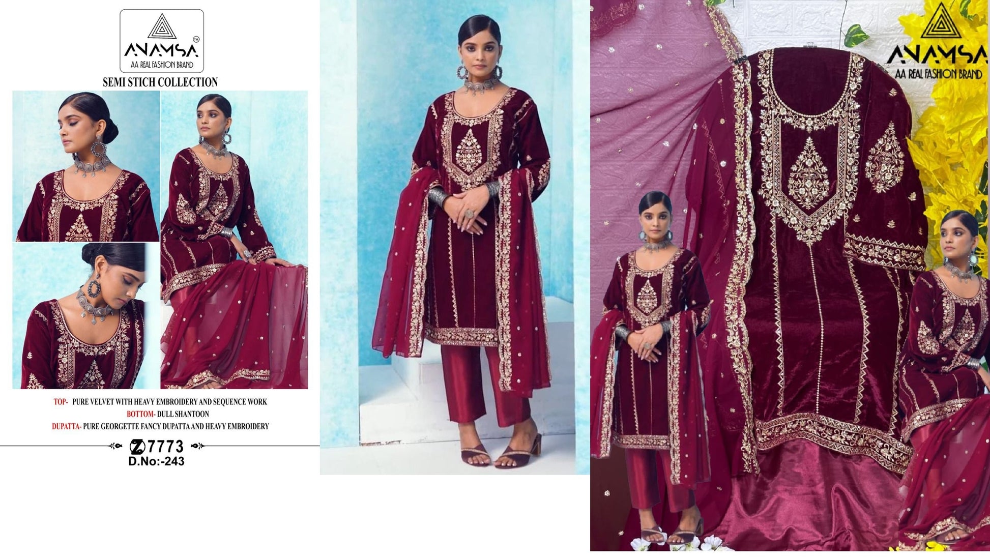243 Anamsa Pakistani Salwar Suits