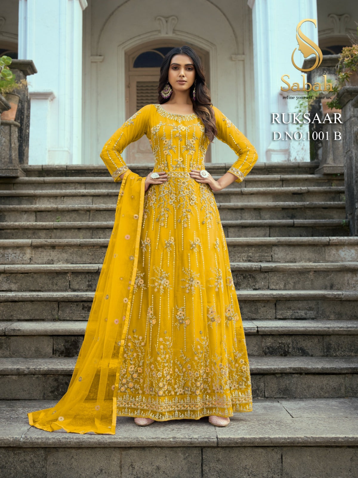 1001-B Ruksaar Sabah Unstitched Suits