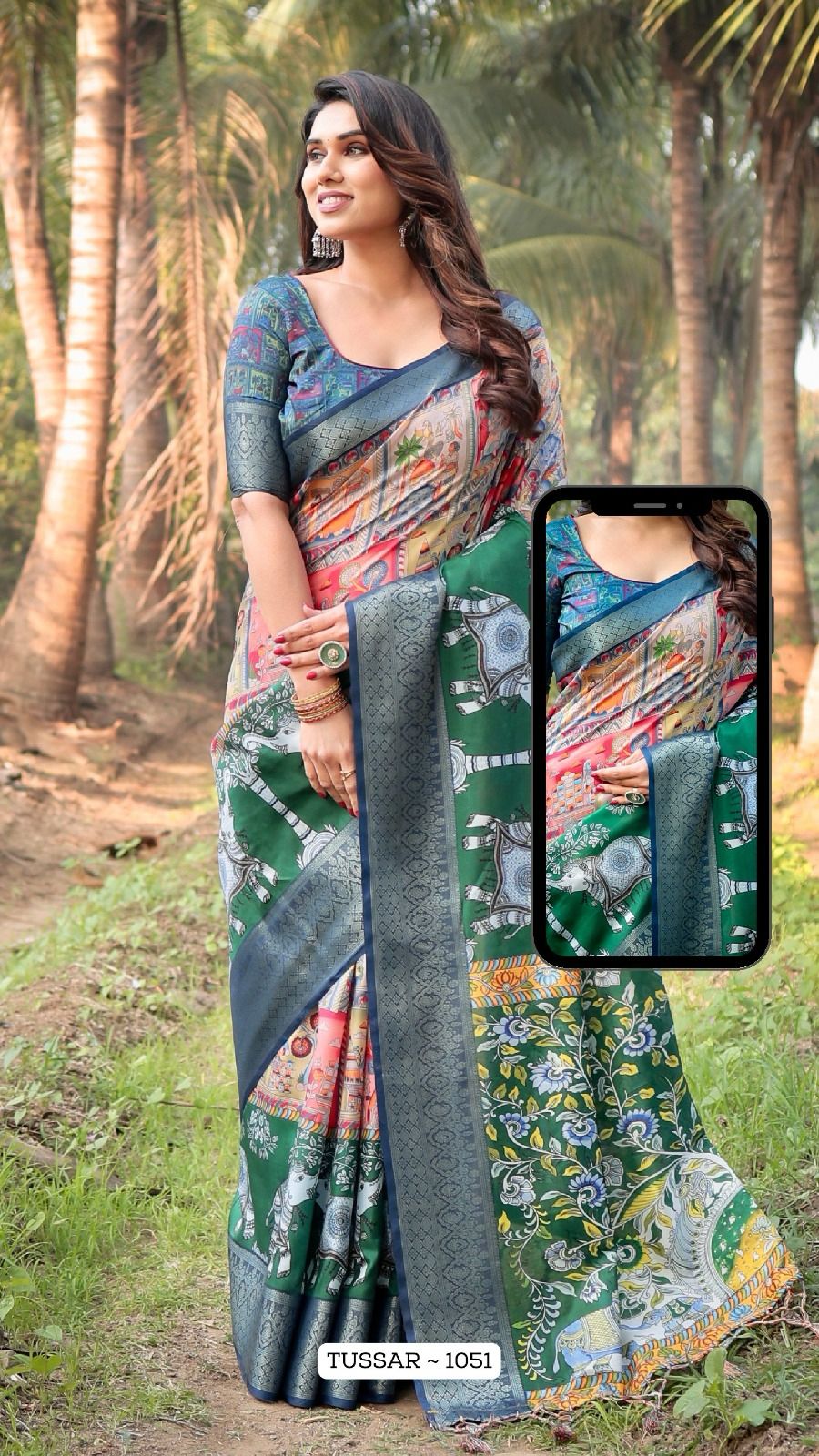 1051 Almaari Tussar Silk Sarees