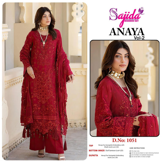 1051 Anaya Vol-2 Sajida Georgette Pakistani Salwar Suits