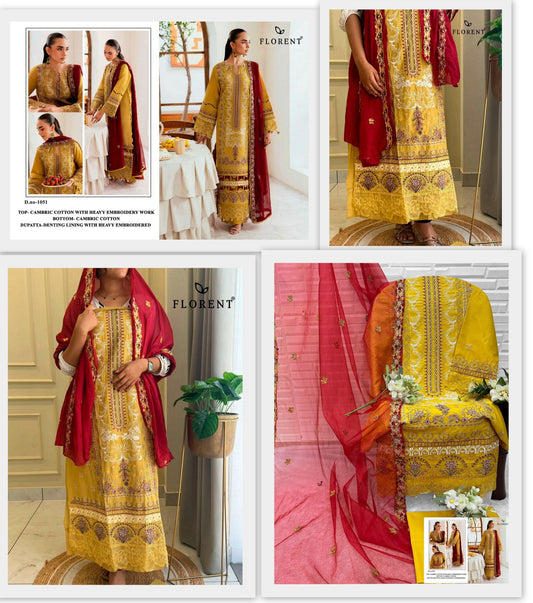 1051 Florent Cambric Cotton Pakistani Salwar Suits