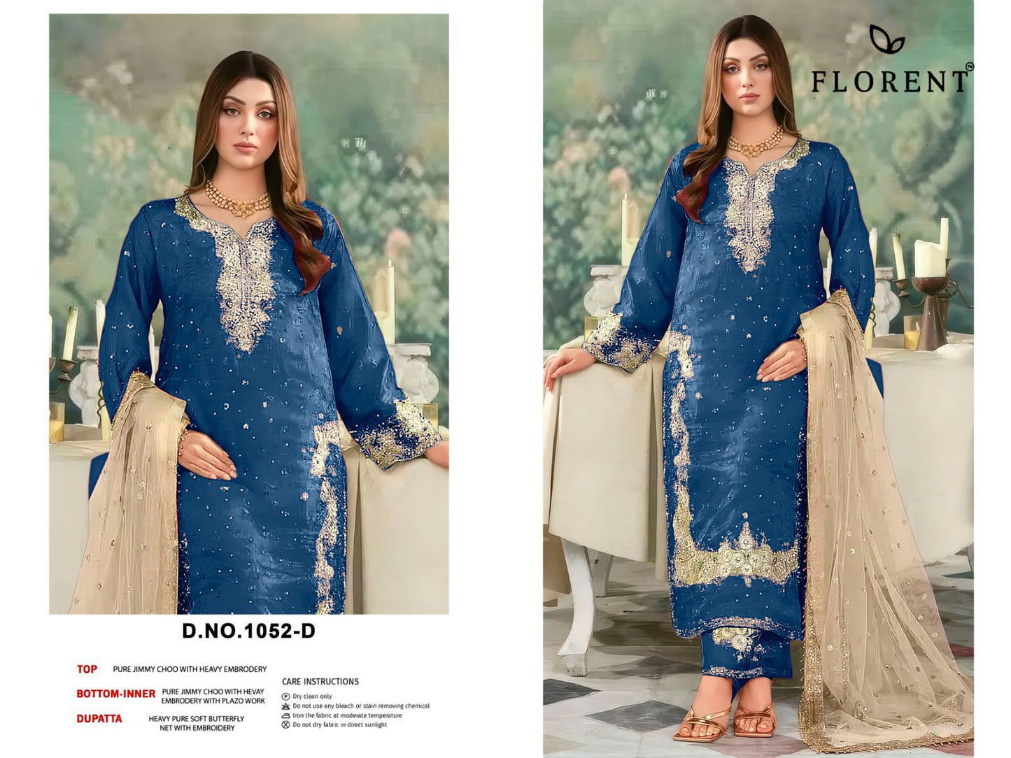 1052-D Florent Pure Jimmy Pakistani Readymade Suits