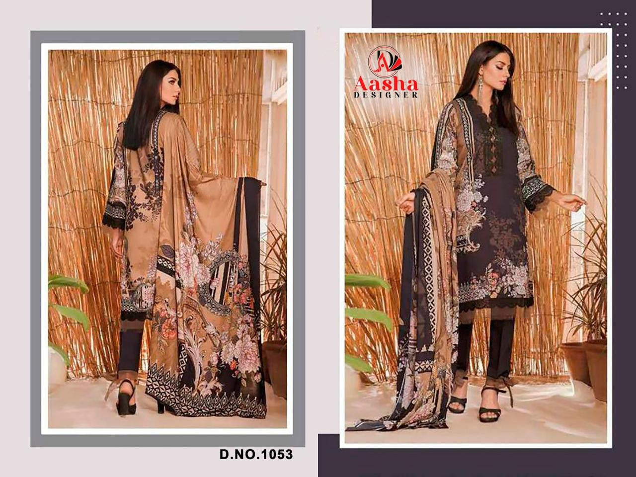1053 Aasha Designer Embroidery Pakistani Patch Suits
