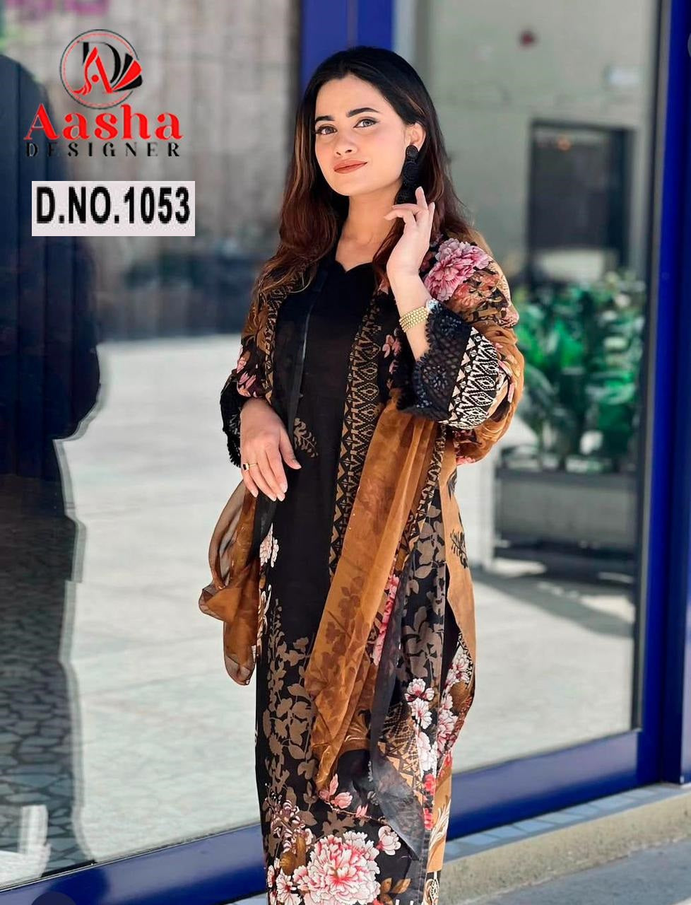 1053 Aasha Designer Embroidery Pakistani Patch Suits