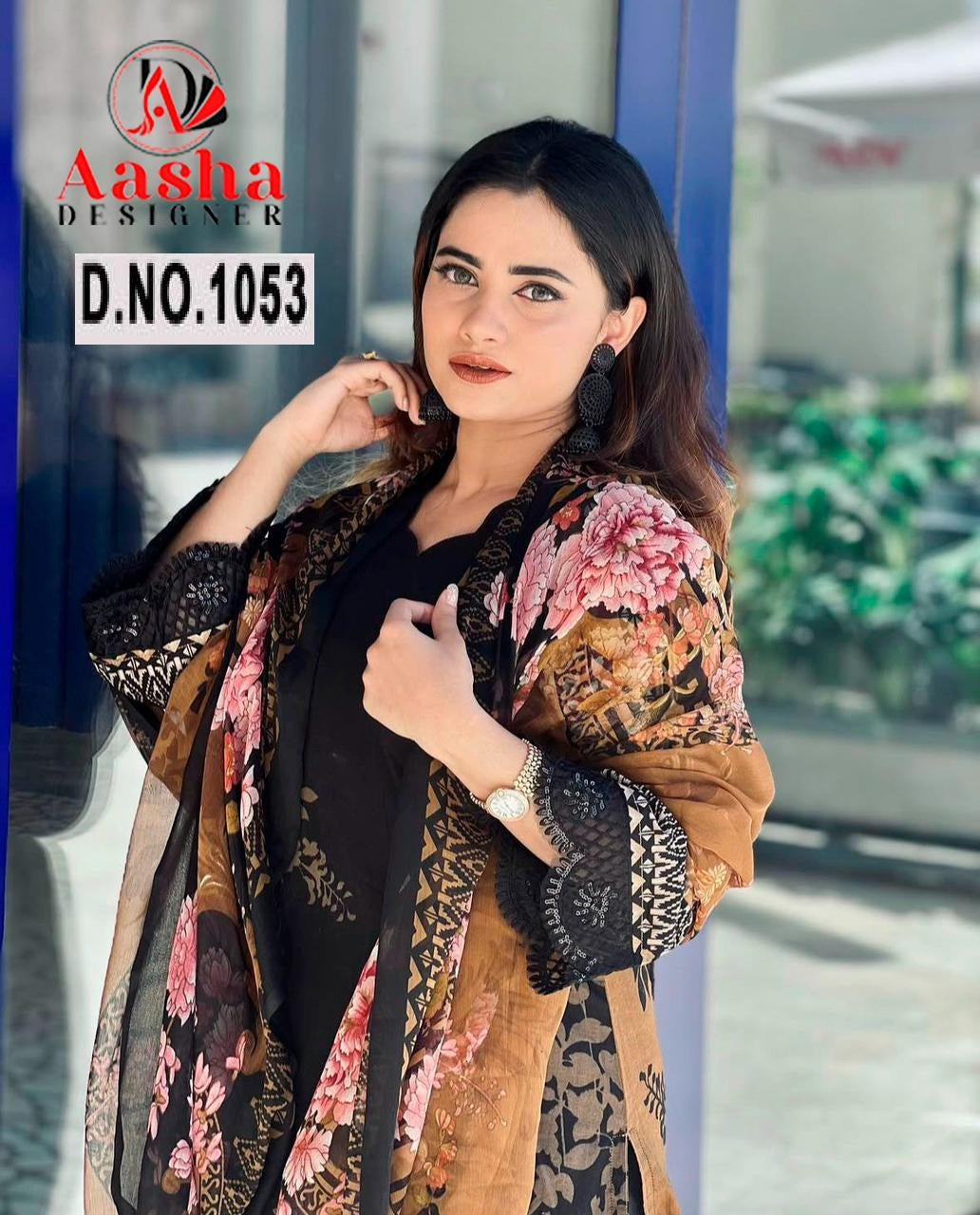 1053 Aasha Designer Embroidery Pakistani Patch Suits