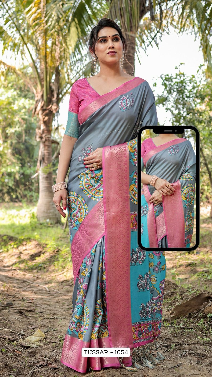 1054 Almaari Tussar Silk Sarees