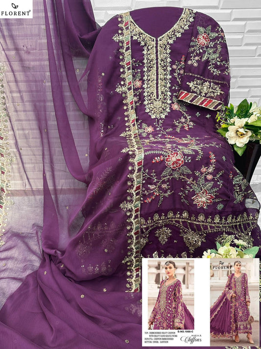 1055-C Maria B Chiffons Florent Denting Pakistani Salwar Suits