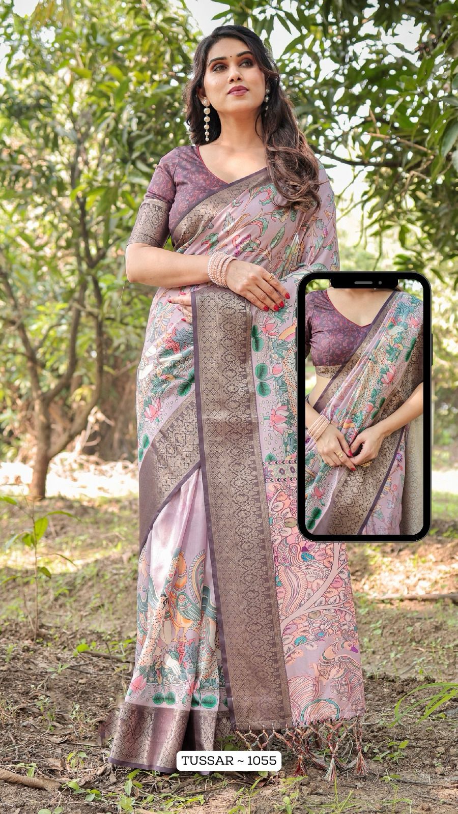 1055 Almaari Tussar Silk Sarees