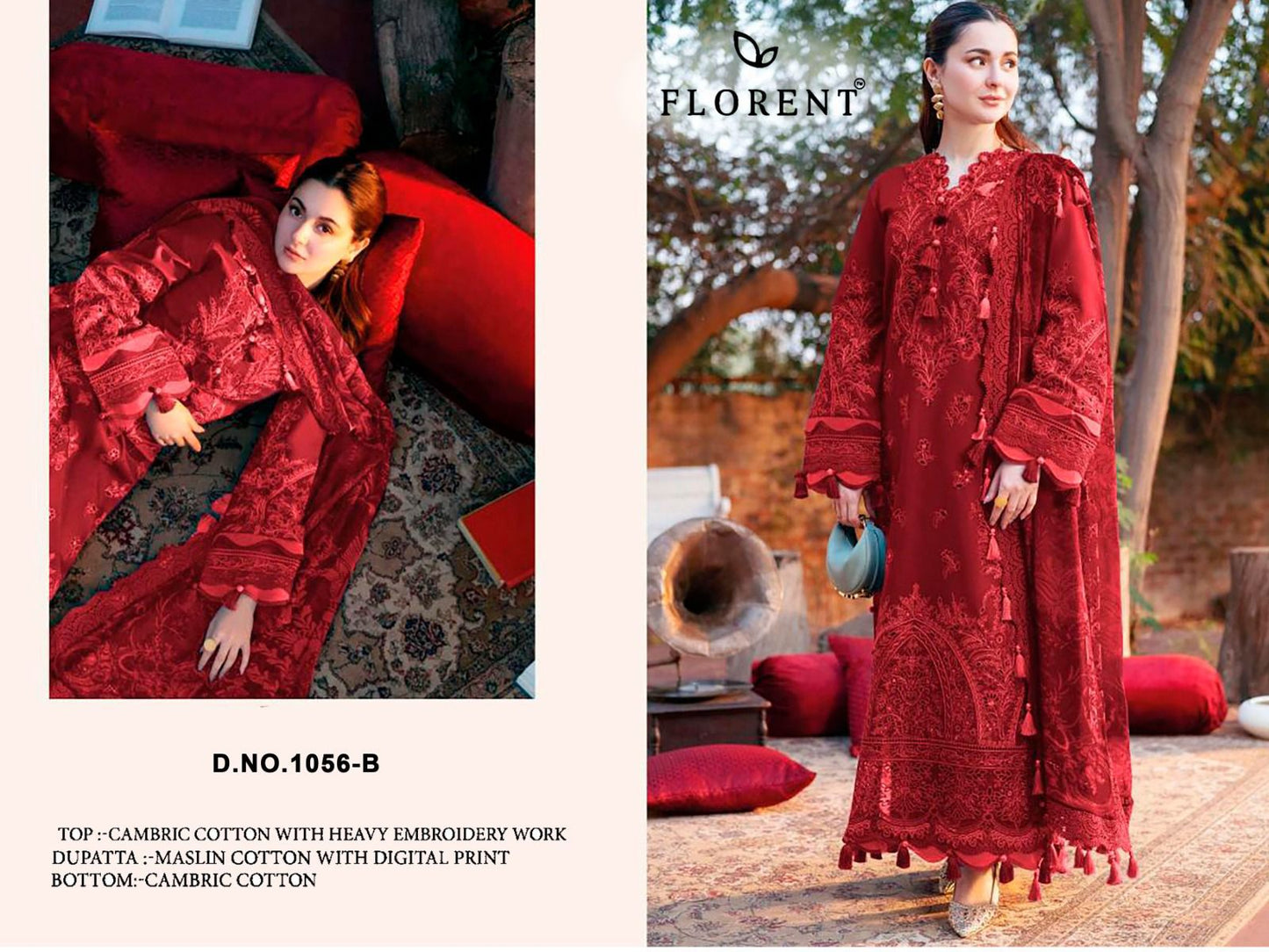 1056-B Florent Cambric Cotton Pakistani Salwar Suits