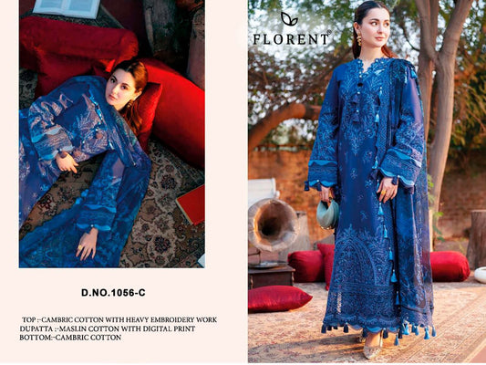 1056-C Florent Cambric Cotton Pakistani Salwar Suits