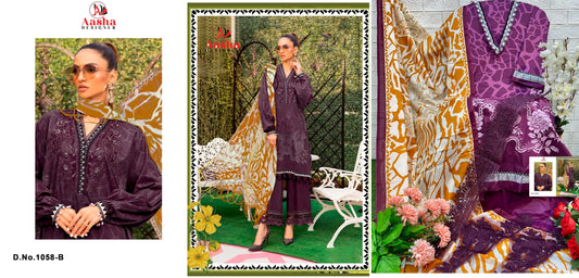 1058B Aasha Designer Embroidery Pakistani Patch Suits