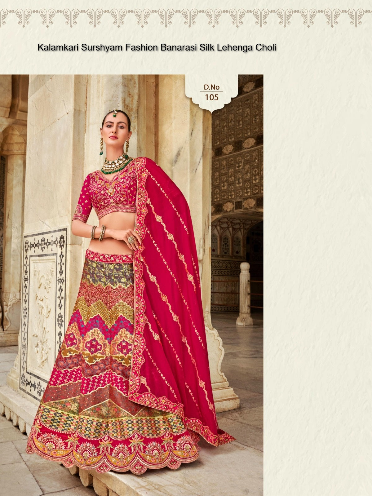 105 Kalamkari Surshyam Fashion Banarasi Silk Lehenga Choli