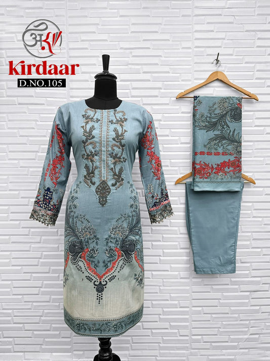 105 Kirdaar Printed Karachi Readymade Suit