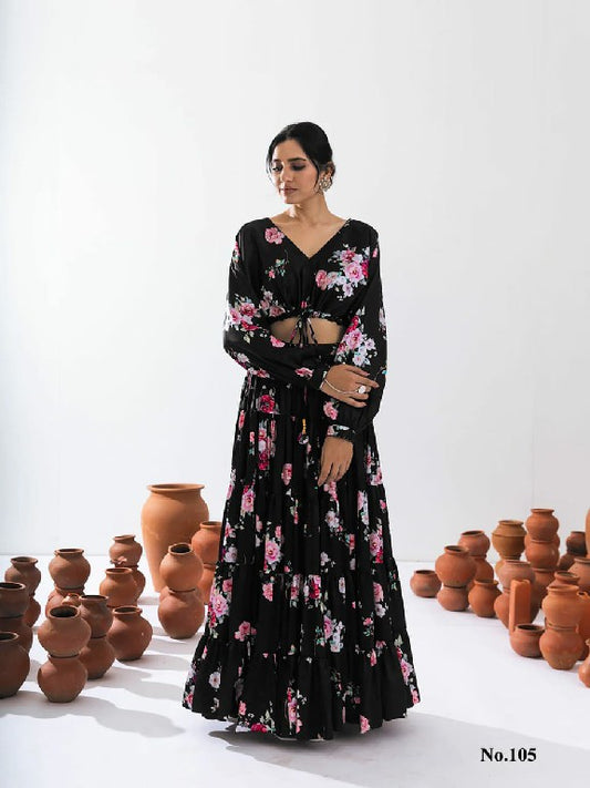 105 Vallari Vol 1 Lucaya Digital Print Croptop Skirt Set