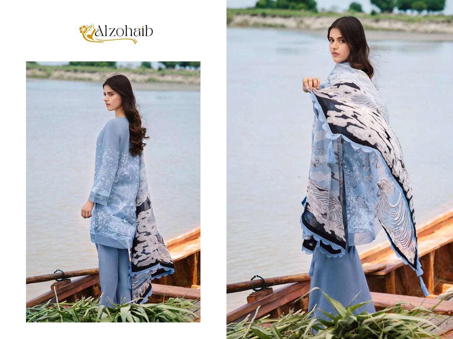 1060 M Basic 5 Al Zohaib Embroidery Pakistani Patch Suits