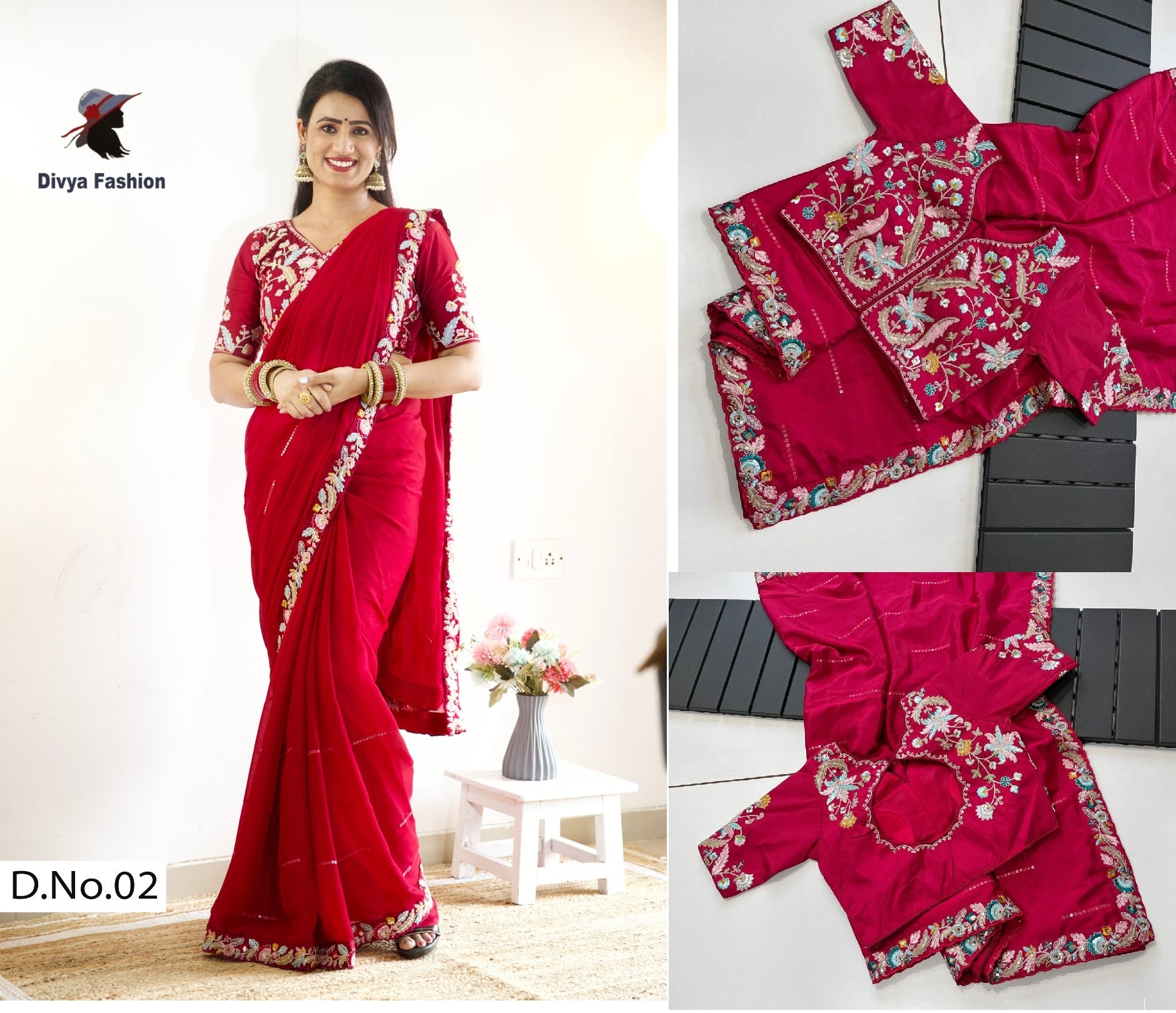 02Pink Df Sarees