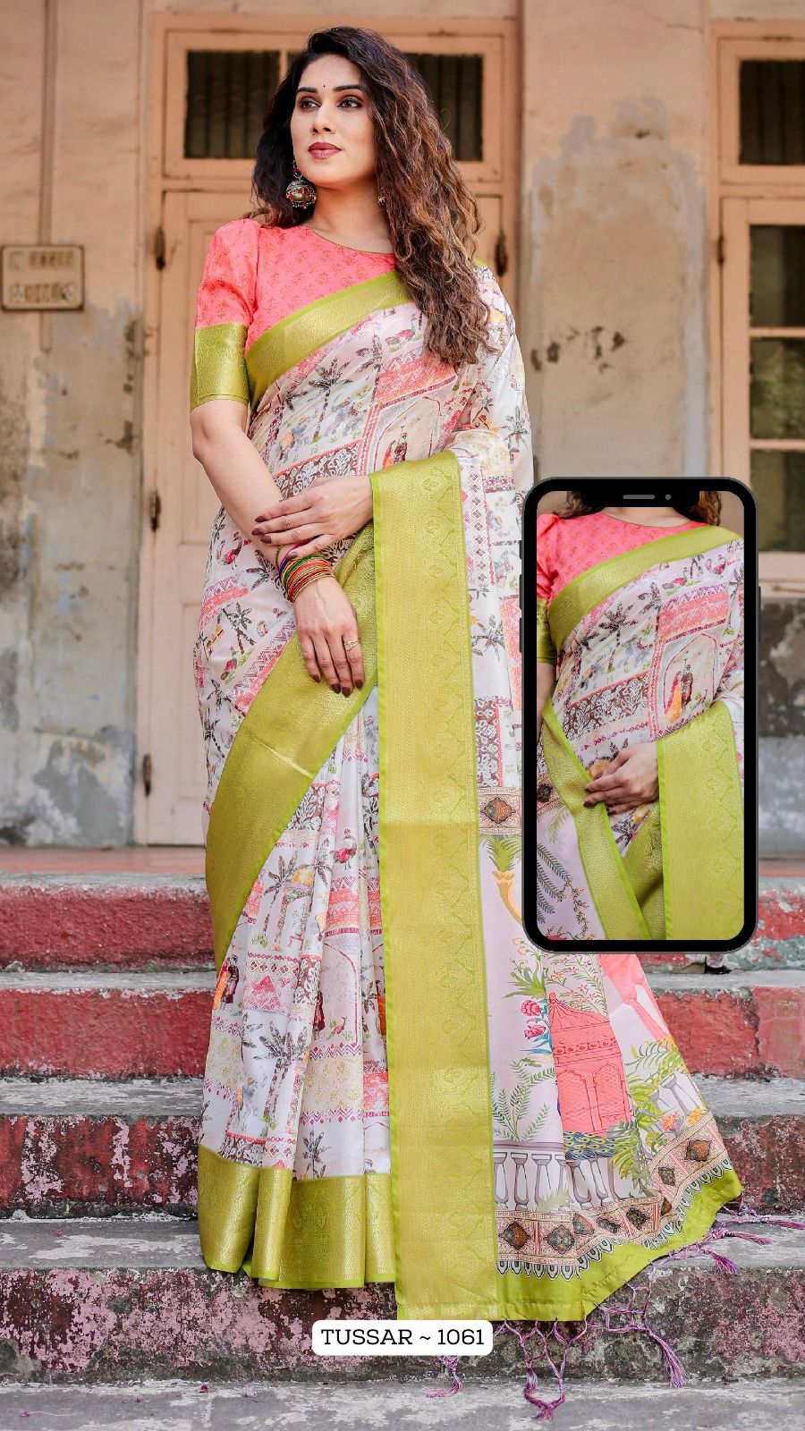 1061 Almaari Tussar Silk Sarees