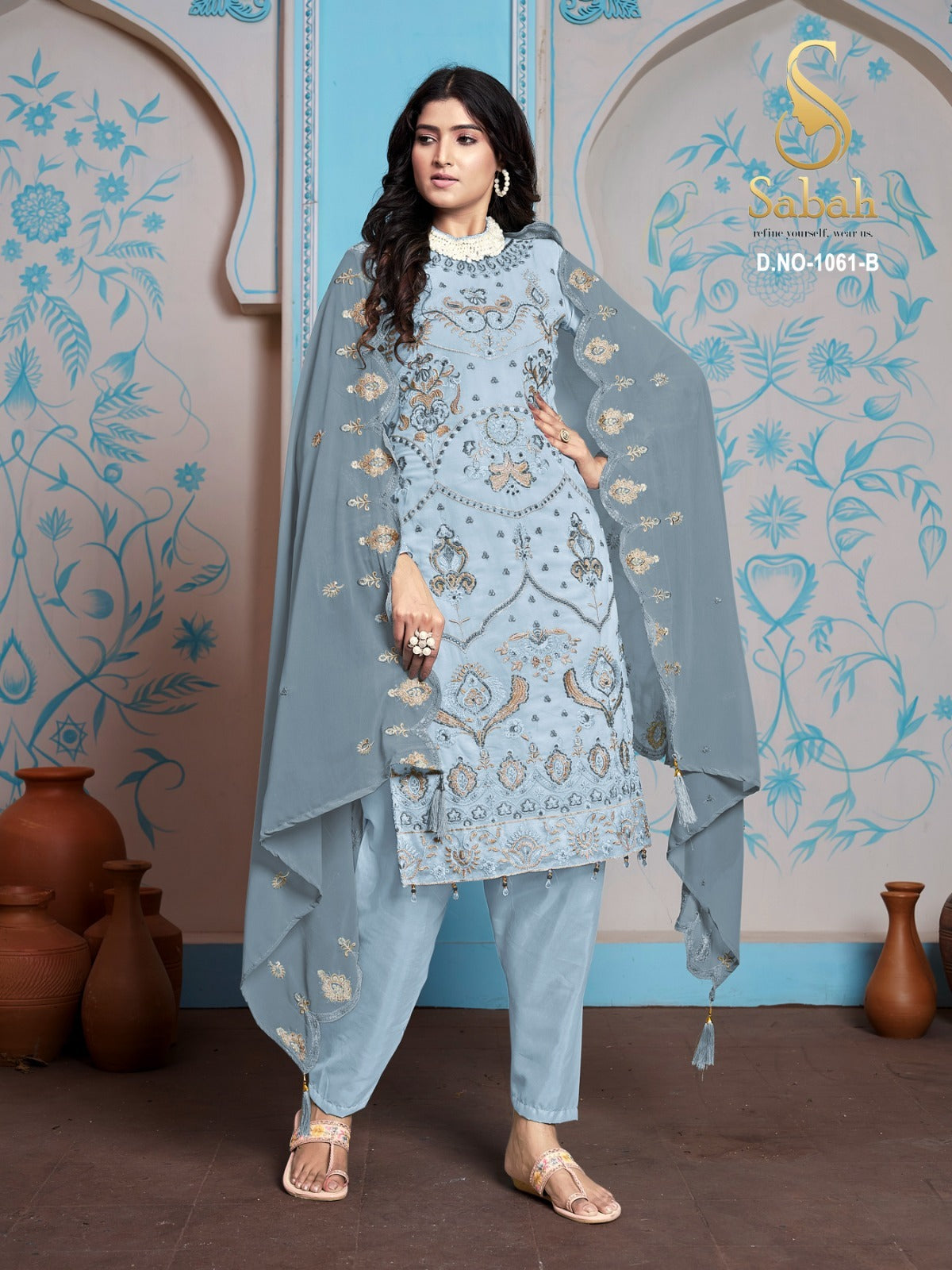 1061B Zaira Sabah Georgette Pakistani Salwar Suits
