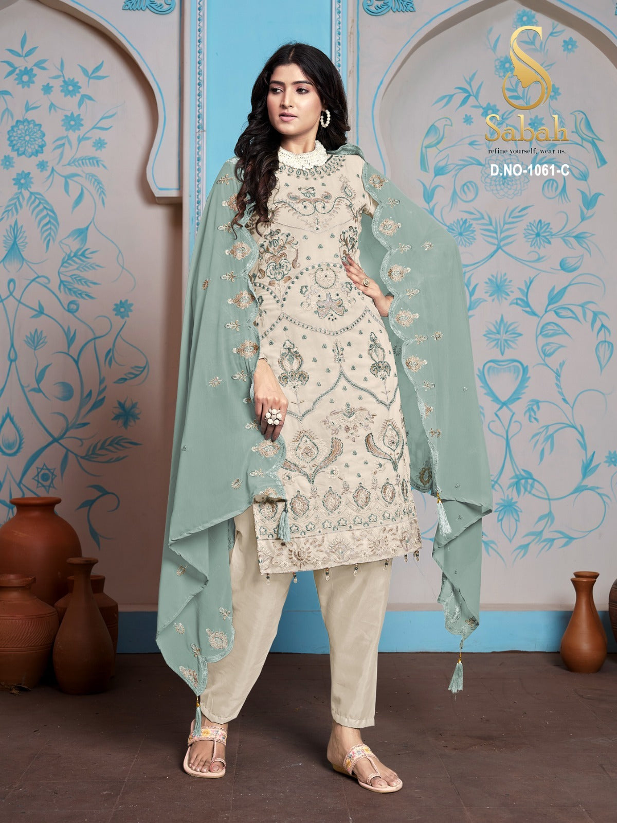1061C Zaira Sabah Georgette Pakistani Salwar Suits