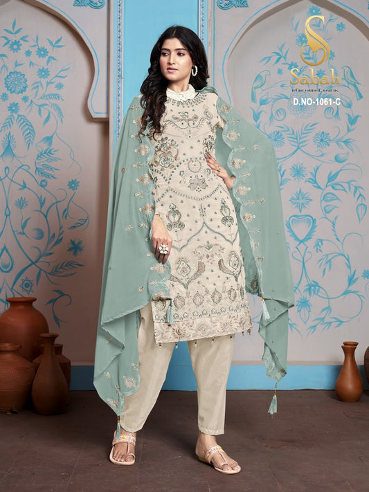 1061C Zaira Sabah Georgette Pakistani Salwar Suits