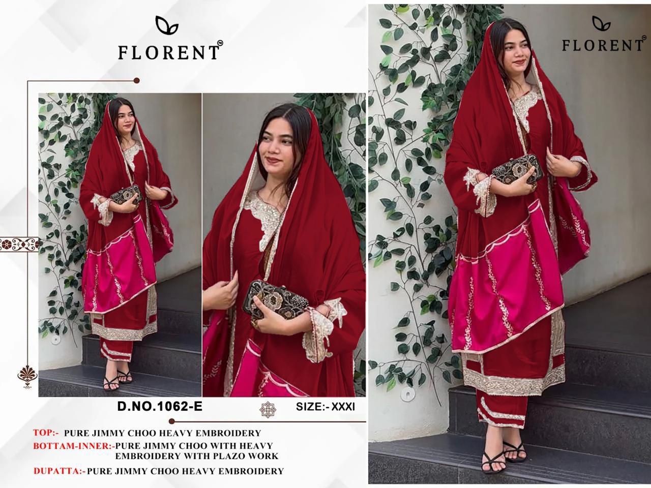 1062-E Florent Jimmy Choo Pakistani Readymade Suits