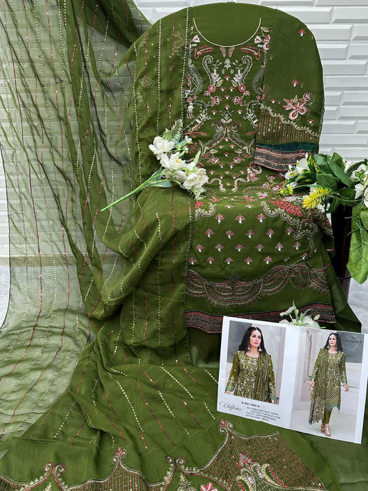 1063-A Florent Denting Chiffon Pakistani Salwar Suits