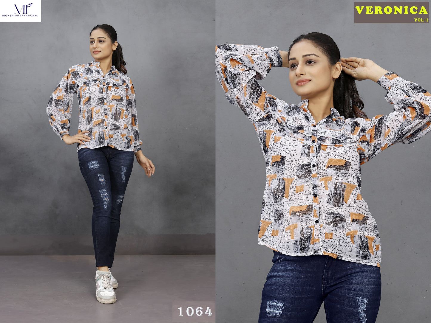 1064 Veronica Vol 1 Moksh Georgette Women Top