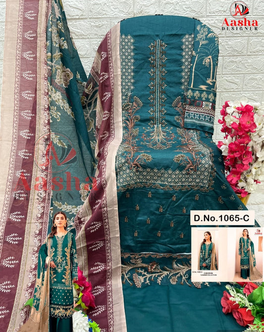 1065 C Aasha Designer Embroidery Pakistani Salwar Suits