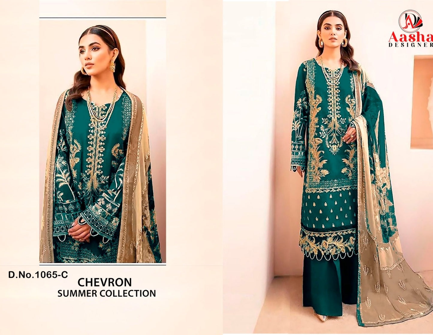 1065 C Aasha Designer Embroidery Pakistani Salwar Suits