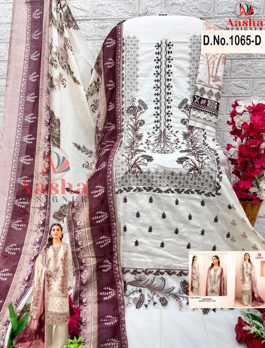 1065 D Aasha Designer Embroidery Pakistani Salwar Suits